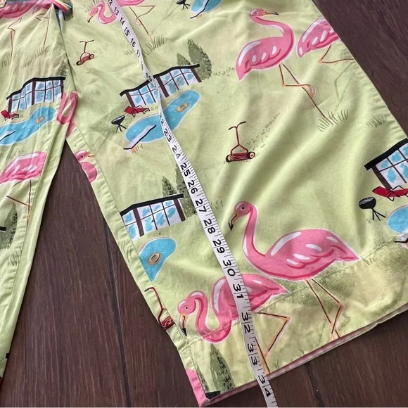 Nick & Nora Cropped Flamingo Print Wide Leg Pajama Pants Size XXL - Picture 5 of 7